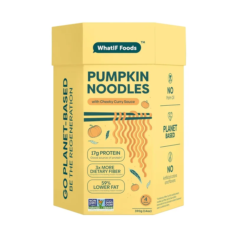 Instant Pumpkin Noodles Vegan, Air Fried, 17g Protein & 6g Fiber