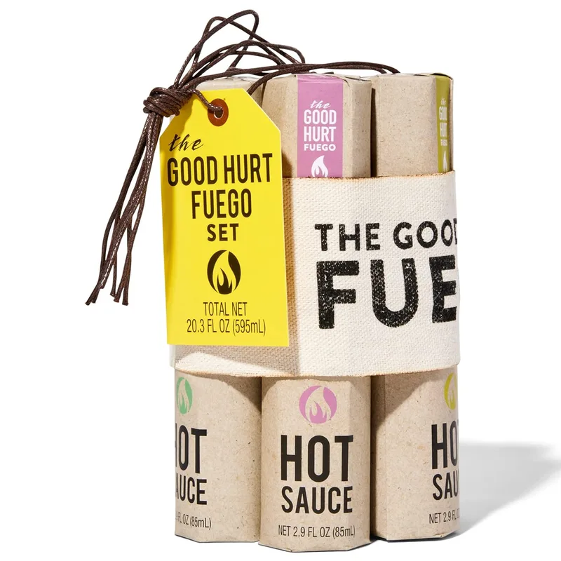 The Good Hurt Fuego Hot Sauce Gift Set, Sampler Pack of 7 Different Hot Sauces