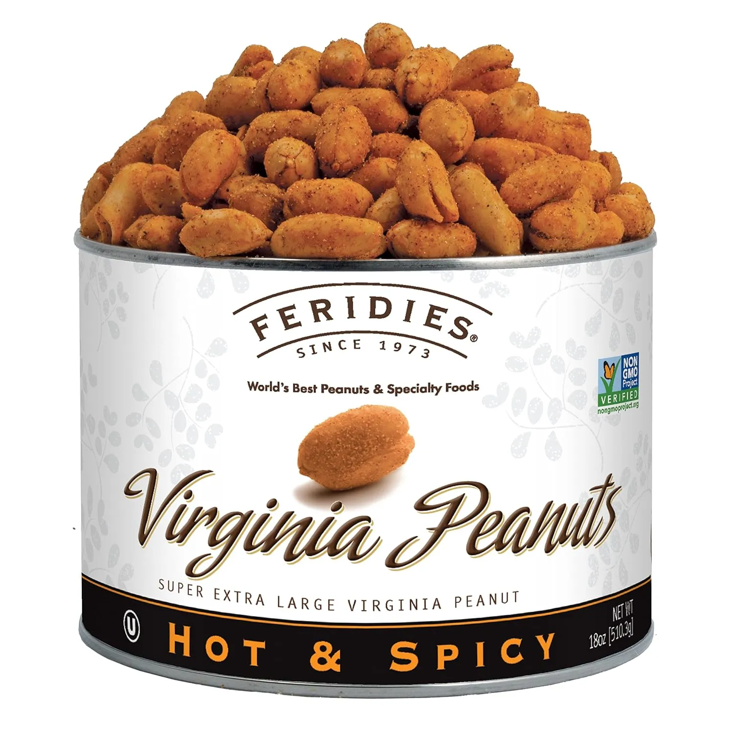 Extra Large Hot And Spicy Virginia Peanuts (18oz Can)